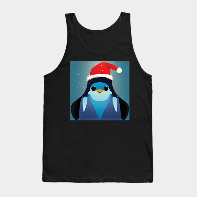 Penguin in Santa Hat Tank Top by Geminiartstudio